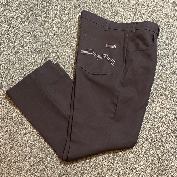 VTG Scandia Woods Men's Brown Polyester Pants Size 36 L